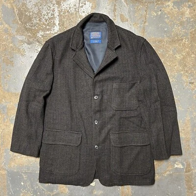 Vintage Pendleton Jacket Mens MED LOBO Tweed 49er Wool Made in USA Coat Blazer - Image 1 of 4