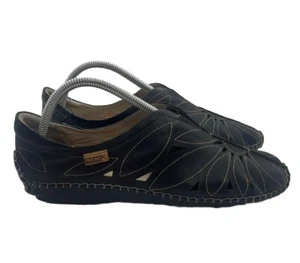 Pikolinos Jerez Black Loafer Shoe Driving Moccasin Embroidered 40 EU / 9.5-10 US - Picture 1 of 11