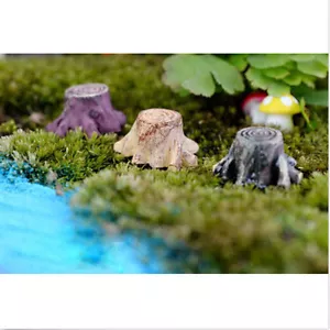 2x Tree Stump Miniature Garden Ornament Mushroom Craft Pot Fairy Dollhouse Y*-* - Picture 1 of 6