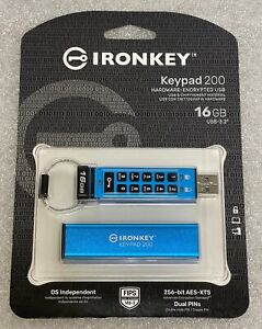 New Kingston Ironkey Keypad 200 16G Encrypted USB 3.2 Drive IronKey IKKP200/16GB