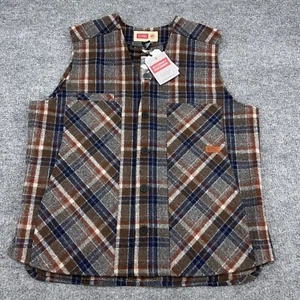 Stormy Kromer Wool The Button Up Vest Mens 2XLT North Star Plaid NEW - Picture 1 of 10