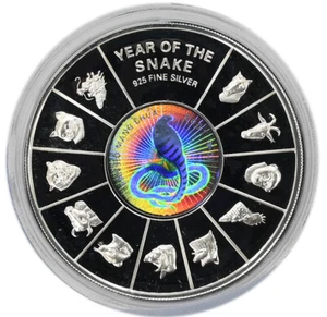 VIETNAM 10.000 Dong 2001 Plata Holo Prueba 'Año de la Serpiente' ¡Embalaje Como Nuevo! - Imagen 1 de 3
