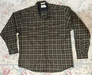 Pendleton Virgin Wool Long Sleeve Outdoor Shirt Mens Size 2XL LONG Green Plaid - Picture 1 of 6