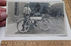 1912 - vintage MOTOR CYCLE - real photo - damaged - POST CARD - listing #5268 - Picture 1 of 10