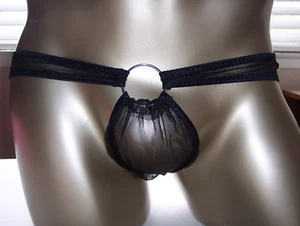 K332 Hot Sexy Men Mesh C-thru Pouch Bikini w Ring Color - Picture 1 of 9
