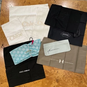 Lote mixto de cubiertas para bolsas antipolvo para zapatos incluyendo Chloe, Pedro Garcia, Halston +++ - Imagen 1 de 2