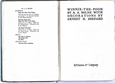 Winnie the Pooh by A. A. Milne Illustrated by Ernest H Shepard Vintage HC 1931 - Image 1 of 3
