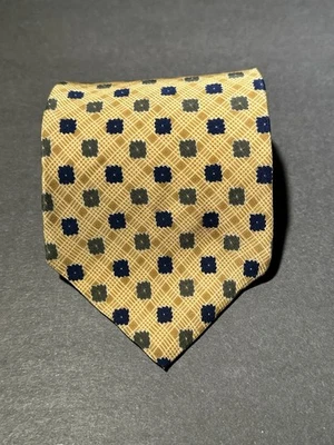 Corbata de seda Kenneth Cole New York para hombre curry/azul marino/verde usada Foto 1 de 4