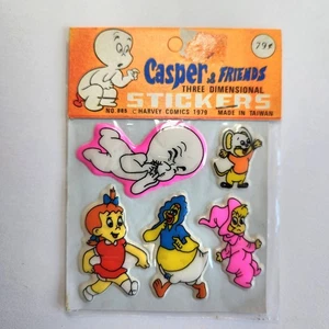 NOS 1979 Casper The Friendly Ghost Puffy Stickers Comic Cartoon Collectible Vtg - Picture 1 of 3