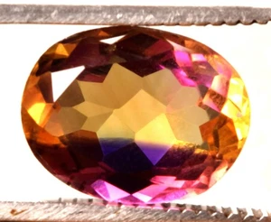 9.75 Cts. Natural Bi-Color Bolivia Ametrine Oval Certified Gemstone - Picture 1 of 4