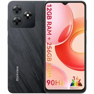 BLACK Blackview WAVE 8 4G Unlocked Dual SIM 12GB+256GB 6.56' Android 14 5000mAh - Picture 1 of 7