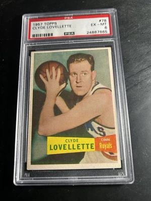 1957 Topps #78 Clyde Lovellette RC PSA 6 Cincinnati Royals - Image 1 of 2