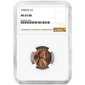 1958-D Lincoln Wheat Cent NGC MS65 RB - Picture 1 of 2