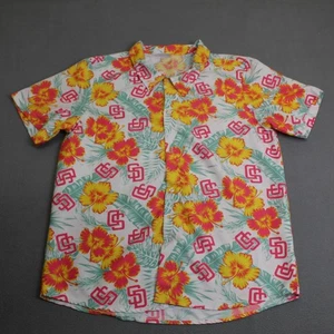 San Diego Padres Shirt Mens Large Hawaiian Button Up SGA MLB Baseball Sports - Picture 1 of 9