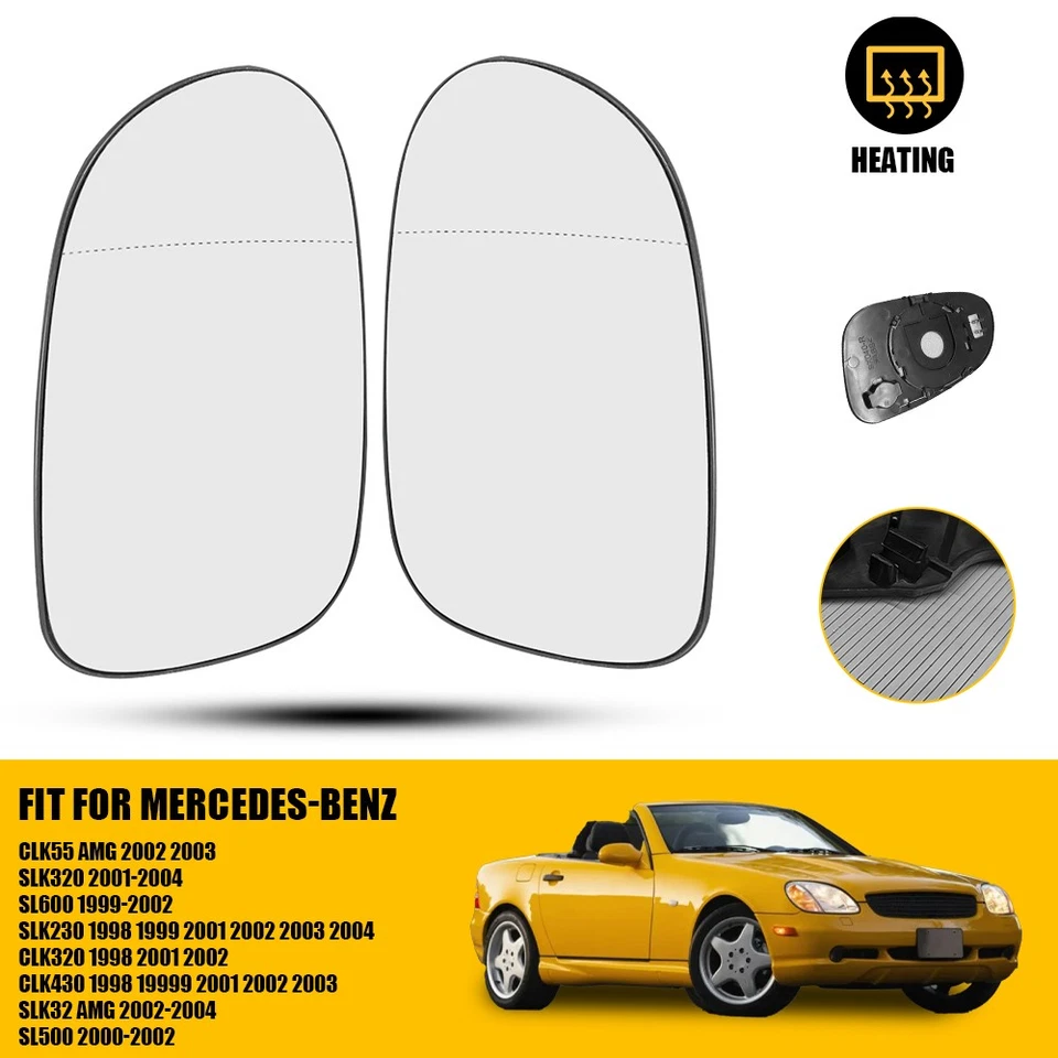 Espejo retrovisor izquierdo derecho vidrio térmico eléctrico para Mercedes-Benz SLK230 CLK55 SLK320 SL600 Foto 1 de 4