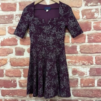 Francescas Blue Rain Dress Womens XS Purple Abstract Fit & Flare Casual Popover - Image 1 of 4