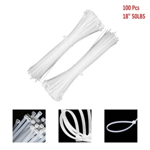 100pz Fascette per Cavi 18" Nylon Resistenti Autobloccanti Avvolgimento Filo Cerniera Resistente UV - Foto 1 di 12