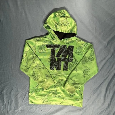 Teenage Mutant Ninja Turtles Neon Green Pullover Hoodie Boys Large 10-12 - Image 1 of 4