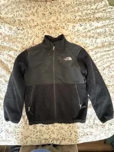 North Face Jacket Boys Medium (10/12) Full Zip Long Sleeve Pockets Black Fleece - Picture 1 of 3