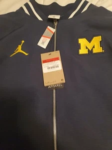 Michigan Wolverines Jordan Bomber Full Zip Men's Jacket L - Picture 1 of 5
