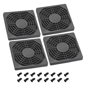92mm Cooling Fan Filter with Screw, 4 Pack ABS Ventilator Grill Guard, Black - Zdjęcie 1 z 6