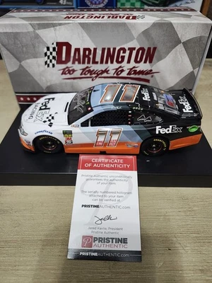 XRARE Autographed Denny Hamlin 2019 "DW"  Darlington Throwback 1/24 Die Cast - Image 1 of 4