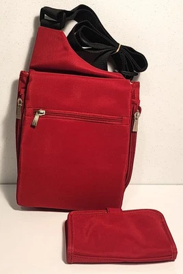 RED Nylon Travelon Top Flap Bag PURSE & Wallet Crossbody Organizer 9 x 7" NWOT - Image 1 of 4
