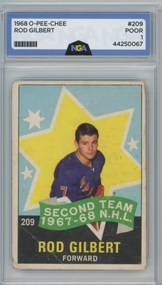 1968-69 O-Pee-Chee #209 Rod Gilbert Other 1 - Image 1 of 2