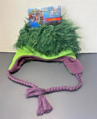 NEW Marvel Kids Avengers Assemble Fleece Hulk Laplander Hat | Child Size 8+ - Image 1 of 4
