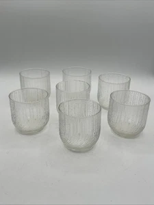 Vintage Arcoroc Seabreeze Swirled 8 oz Flat Tumbler Set of 7 - Picture 1 of 4