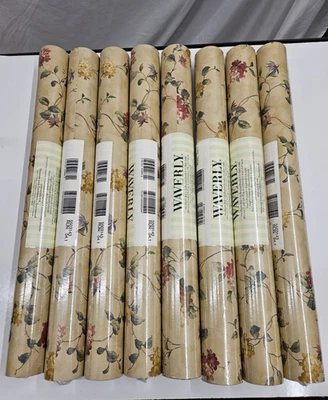Nuevo Vintage Waverly Garden Days Trail Beige Estampado Floral 8 Rollos Dobles Foto 1 de 4