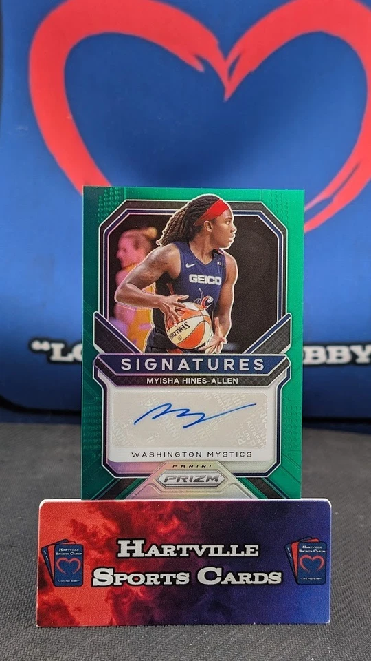 2021 Panini Prizm WNBA Myisha Hines-Allen Signatures SG-MHA Green Auto - Image 1 of 1