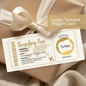 Personalised Boarding Pass Holiday Gift Reveal Scratch Card, Plane Ticket - Picture 1 of 17