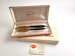 SET AURORA 88K - STILOGRAFICA FOUNTAIN PEN + PENNA A SFERA PLACCATO ORO - Foto 1 di 4