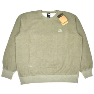 Neu mit Etikett Supreme NY The North Face Sweatshirt Pigmentdruck Logo olivfarben L DS AUTHENTISCH - Bild 1 von 10