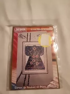 Design Works Crafts Counted Cross Stitch Greeting Card Kit #841 Asian Floral NEW - Picture 1 of 4