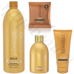 Cocochoco Gold Brazilian Keratin Hair Treatment Straightening + Shampoo Kit - Picture 1 of 21
