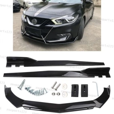 For Nissan Maxima 2009-21 Front Bumper Lip Spoiler Splitter + 46'' Side Skirt Foto 1 de 4