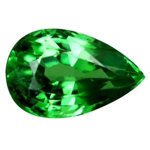 1.07 ct Super-Excellent Pear Cut (8 x 5 mm) Tanzania Green Tsavorite Garnet - Picture 1 of 2