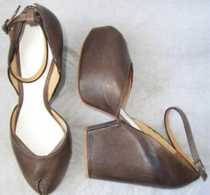 MAISON MARGIELA Brown Platform Wedge Peep Toe Shoes 40  10/10.5 - Picture 1 of 2
