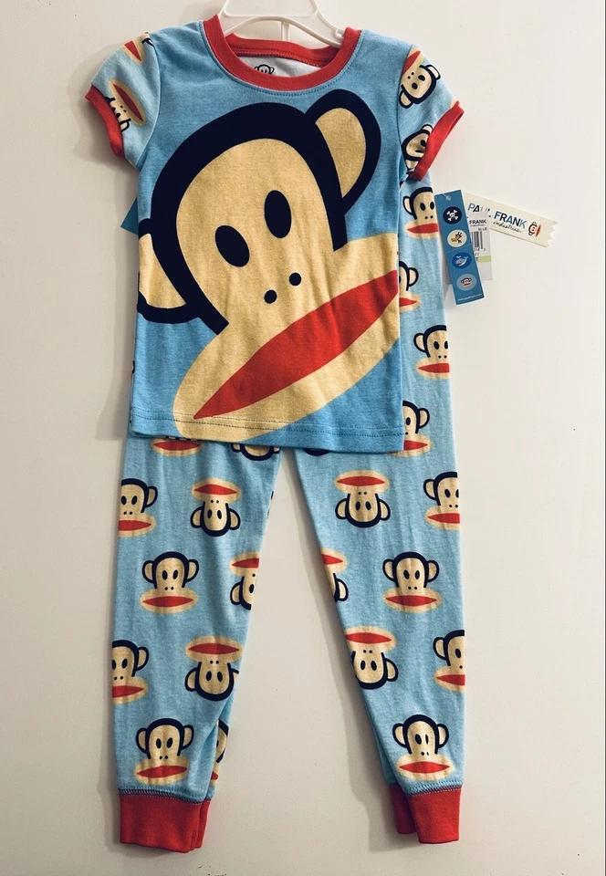 Nuevo con etiquetas Paul Frank Monkey Boys Unisex 4T Lindo 2 piezas Pijama Prendas para dormir 100% Algodón Azul Foto 1 de 4