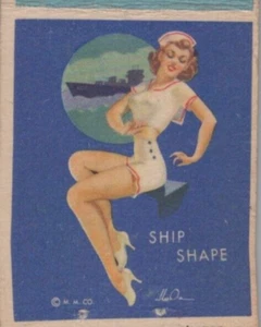 Pin Up Sexy Girl Ship Shape Girlie - Girly Advertising Matchbook Covers A10Q - Picture 1 of 2