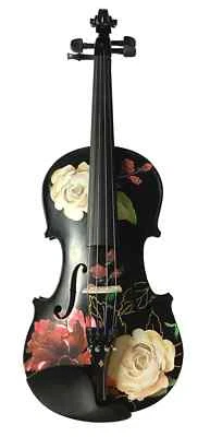 Rose Black Violin 1/4 Outfit with Pearl fine tuners - Image 1 of 4