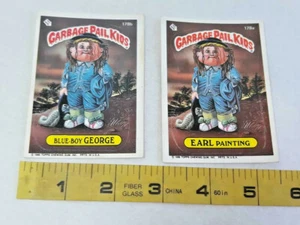 Vintage 1986 Garbage Pail Kids 178a & 178b Earl Painting & Blue Boy George GPK - Picture 1 of 7
