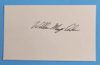 Willie Mays Aikens MLB signed 3x5 Index Card CA Angels, KC Royals 1977-1985 - Image 1 of 3