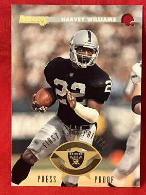 1996 Donruss Press Proof Harvey Williams #96 1 Of 2000 Oakland Raiders/ Chiefs - Image 1 of 2