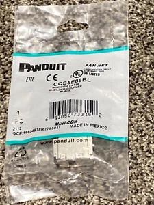 Panduit CCS5E88BL Mini-Com Cat5e Shielded Coupler Module, Black RJ45 8P8C ~STSI - Picture 1 of 2