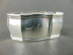 Antique German 835 Silver Napkin Ring "Julia" name engraving - Picture 1 of 6