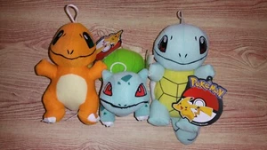 Pokemon Starters Bulbasaur Charmander Squirtle 6" Plush Set Of 3 Brand New - Picture 1 of 10
