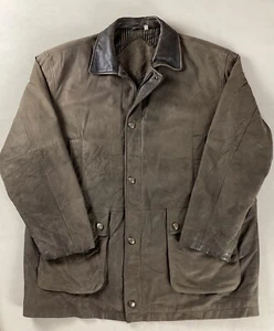 Vintage Roundtree & Yorke Leather Field Coat Nubuck Size L - see size note - Picture 1 of 24